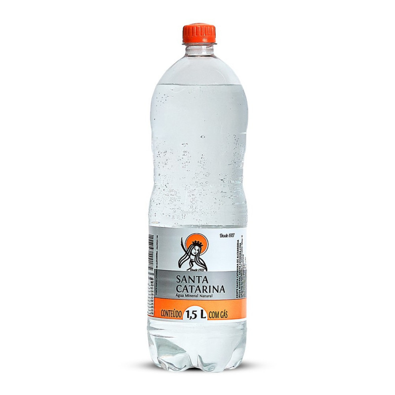 Agua Mineral 1,5LT Com Gás Descartável-Santa Catarina (Fardo 06 Unid)