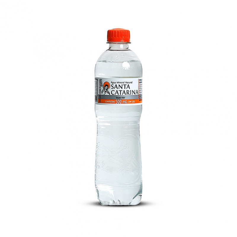 Agua Mineral 500ML Com Gás Descartável-Santa Catarina (Fardo 12 Unid)