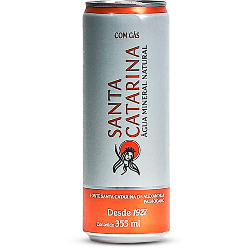 Agua Mineral 355ML Com Gás Lata-Santa Catarina (Fardo 12 Unid)